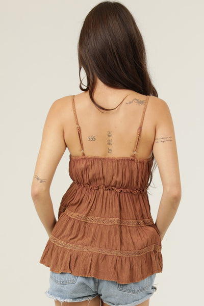 Ava Acid Wash Rust Top