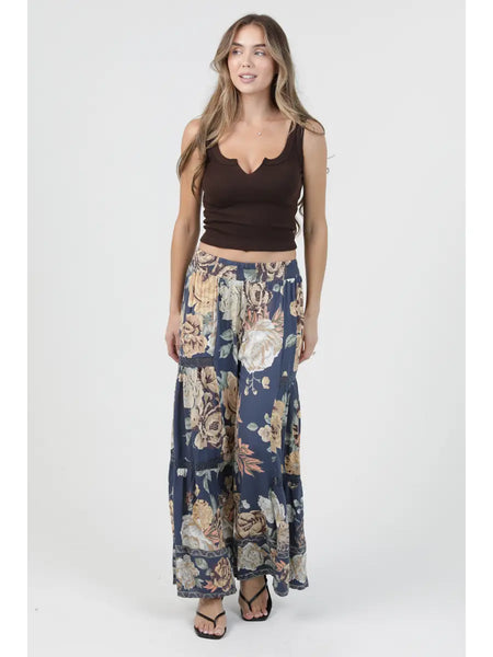 Corrie Navy Floral Boho Pants