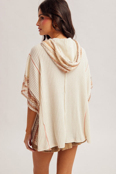 Lace Mix Floral Patch Poncho Top