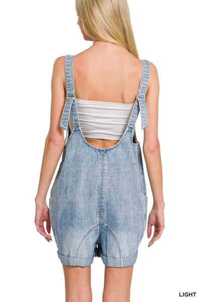 Caroline Denim Short Overalls