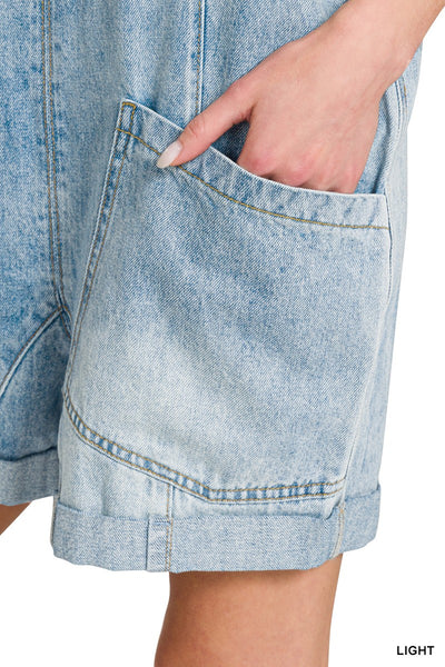 Caroline Denim Short Overalls