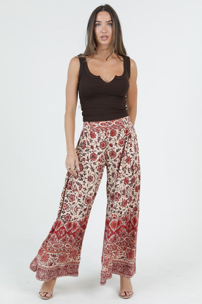 Olivia Rust Multiprint Boho Pants
