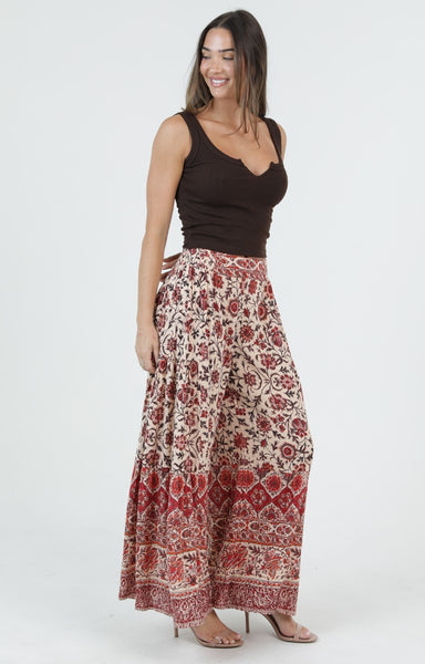 Olivia Rust Multiprint Boho Pants