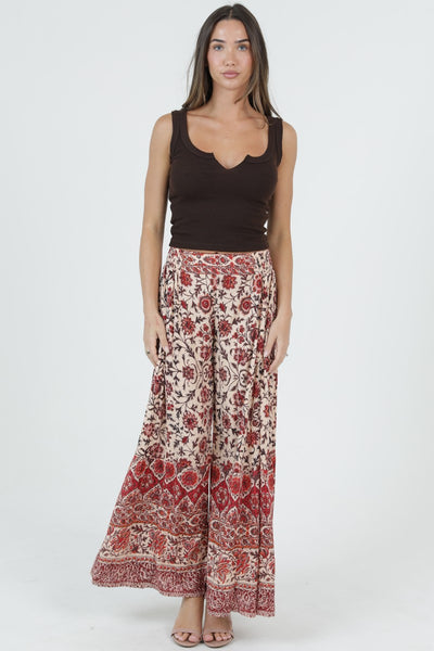 Olivia Rust Multiprint Boho Pants