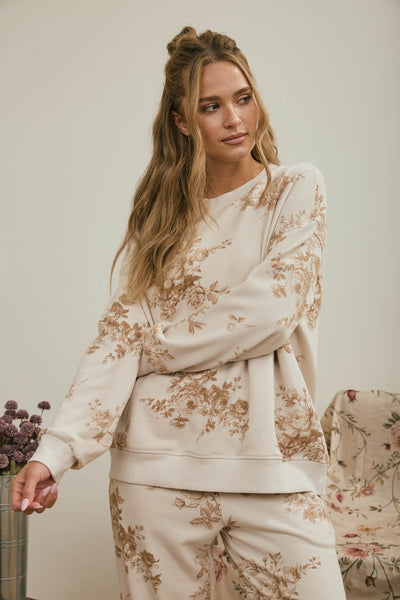 Madelyn Floral Toile Pattern Top