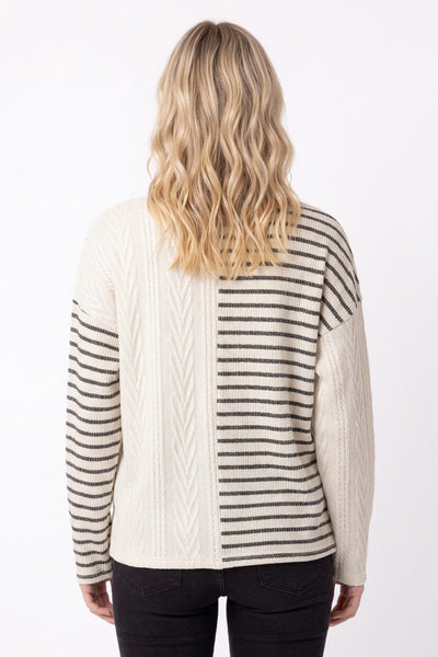 Grace Striped Cable Knit Top
