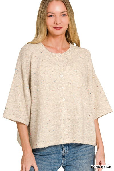 Rachel Half Sleeve Cardigan Sand Beige