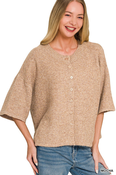 Rachel Half Sleeve Cardigan Mocha