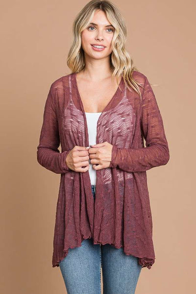 Mulberry Laced Drape Cardigan