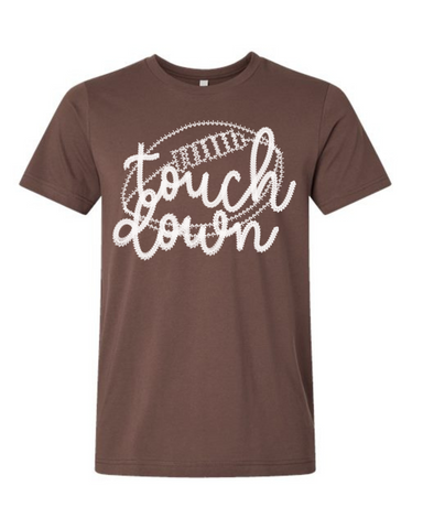 Brown Touchdown Football Lace Tee