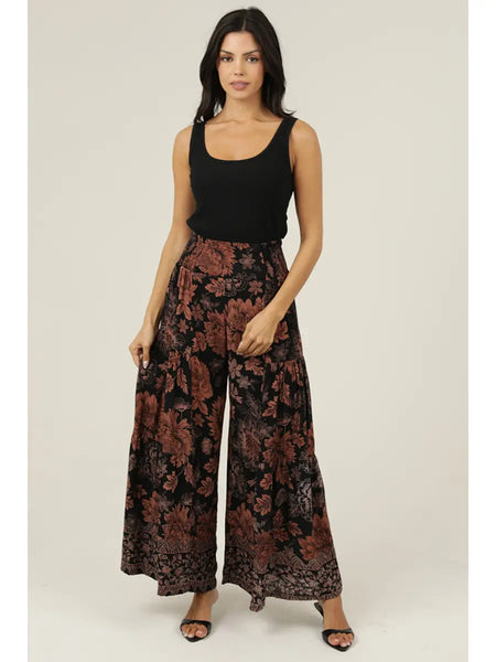 Paige Black Floral Boho Pants