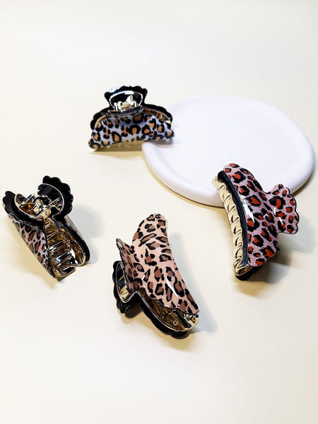 Leopard Print Hair Claw Clip