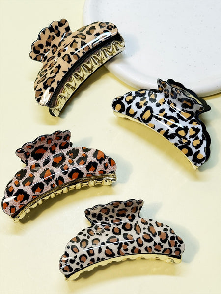 Leopard Print Hair Claw Clip