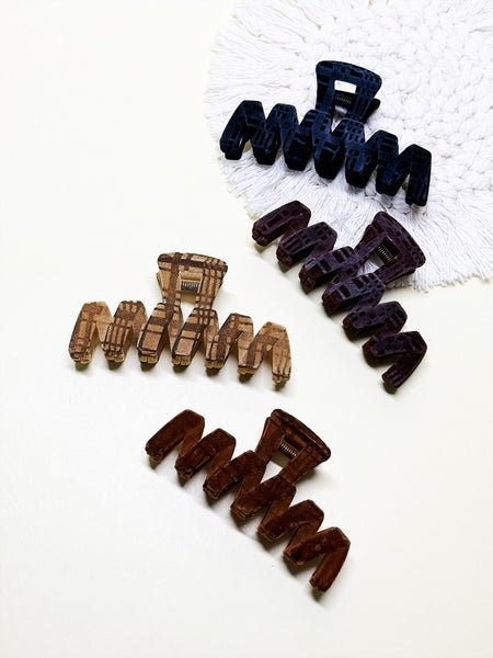 Velvet Plaid Hair Claw