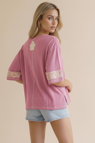 Dusty Pink Flower Patch Top