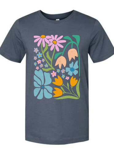 Vintage Navy Boho Floral Tee