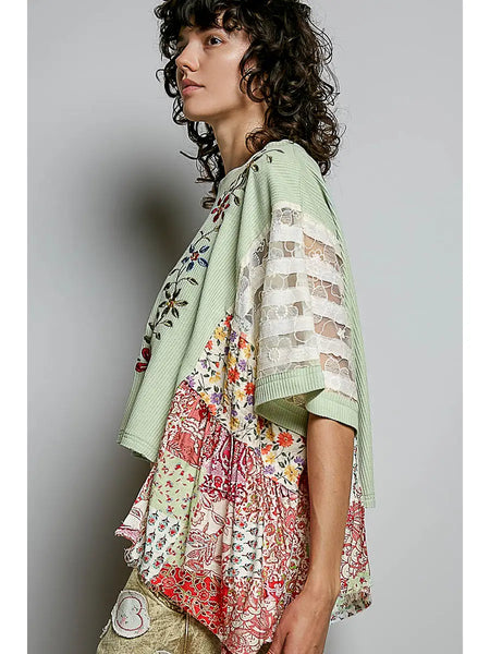 Aurora Embroidered Floral Boho Top