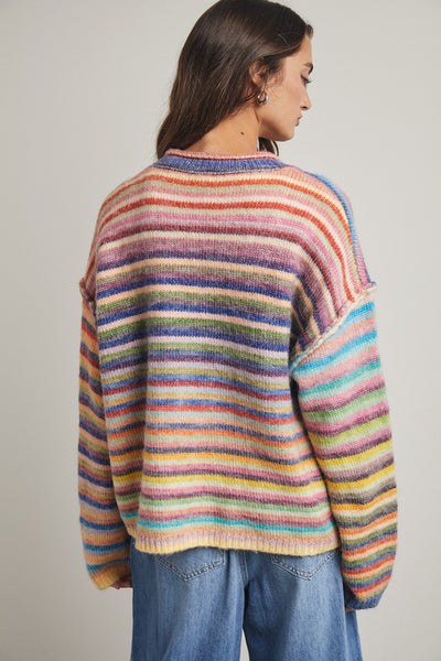 Loralie Rainbow Button Up Cardigan
