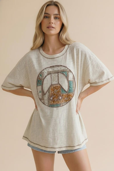 Boho Peace Patchwork Top