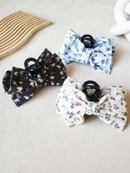 Floral Mix Bow Hair Claw