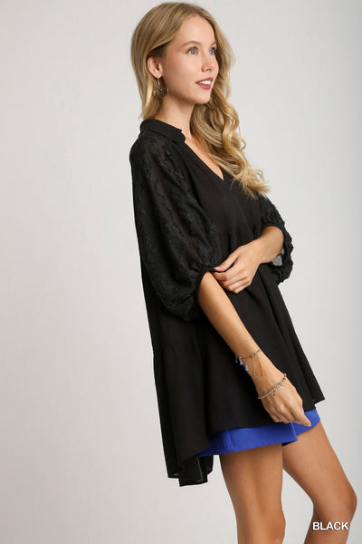 Black Baby Dull Tunic Dress