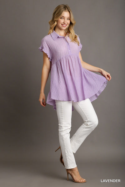 Lavender Textured Babydoll Tunic