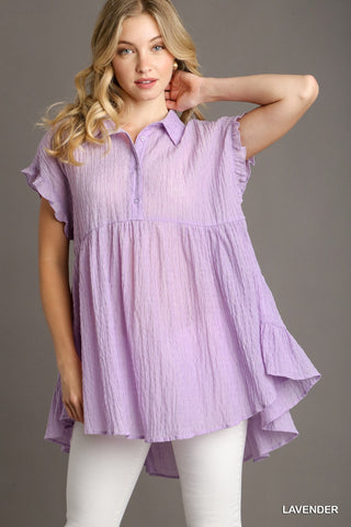 Lavender Textured Babydoll Tunic