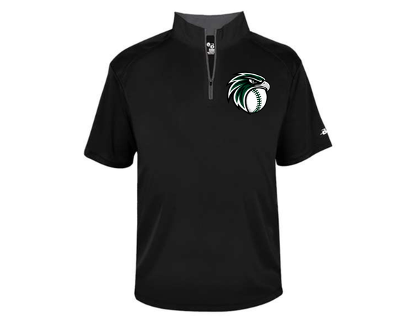 Black Badger Men's B-Core Short Sleeve Quarter Zip- Falcon Baseball