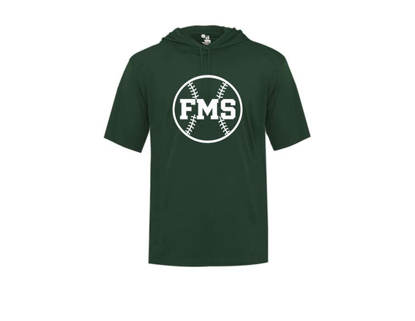 Green Adult Unisex Badger Performance Shortsleeve Hooded Tee- FMS