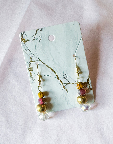 Gold & Crystal Czech Drop Earrings