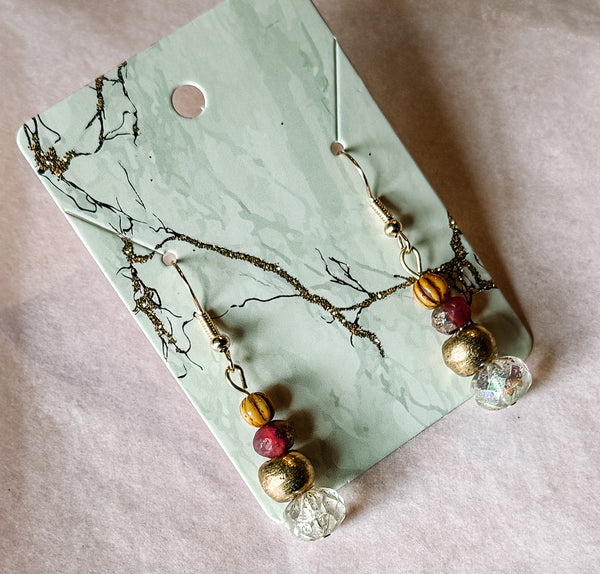 Gold & Crystal Czech Drop Earrings