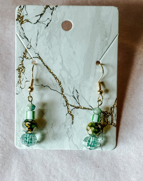 Mint & Green Drop Dangles