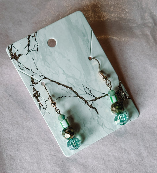 Mint & Green Drop Dangles