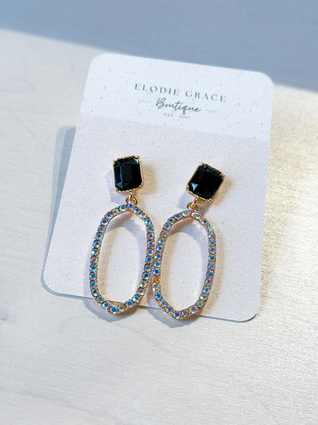 Crystal Pave Rhinestone Dangle Earrings