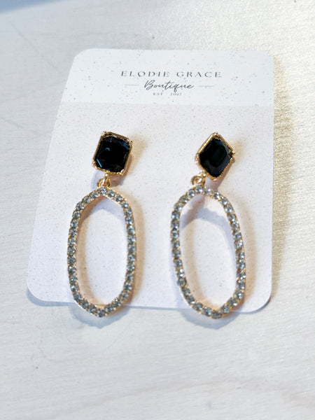 Crystal Pave Rhinestone Dangle Earrings