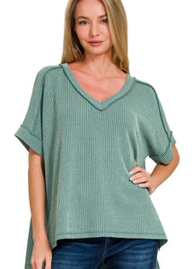 Jade Ribbed Knit Top