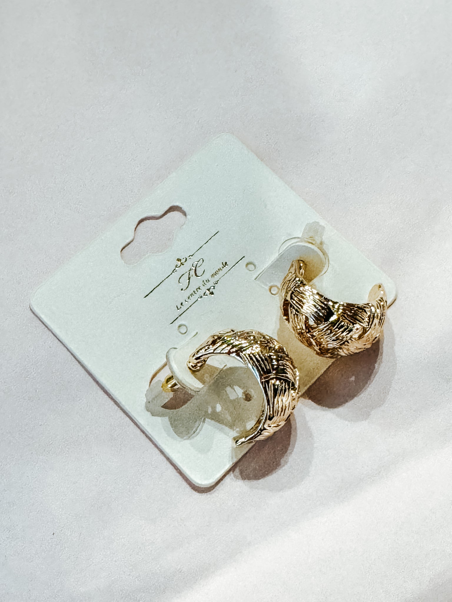 Gold Textured Hoop Earrings
