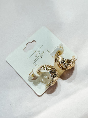 Gold Textured Hoop Earrings