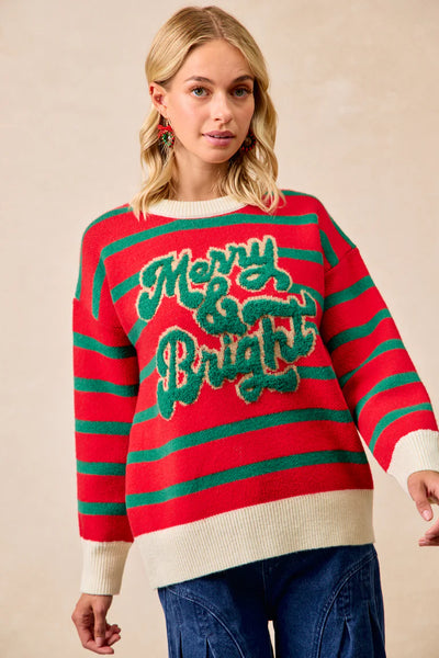 Merry & Bright Striped Sweater