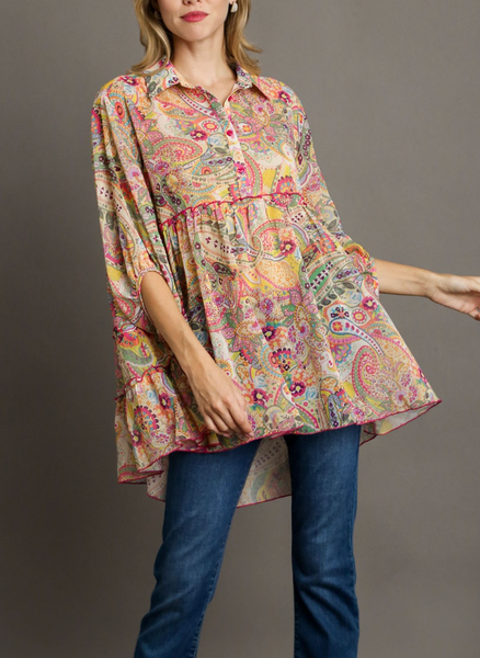 Honey Mix Paisley Tunic Dress