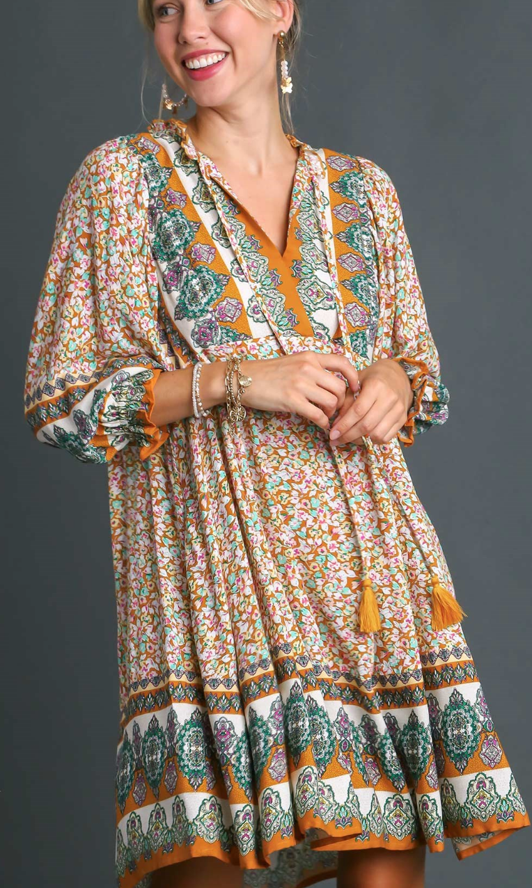 Honey Floral Mix Boho Dress