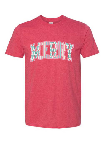 Heather Red Merry Tee