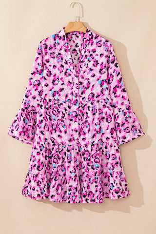 Pink Lavender Leopard Print Dress