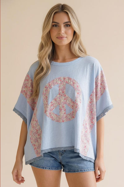 Ivy Ice Blue Peace Top