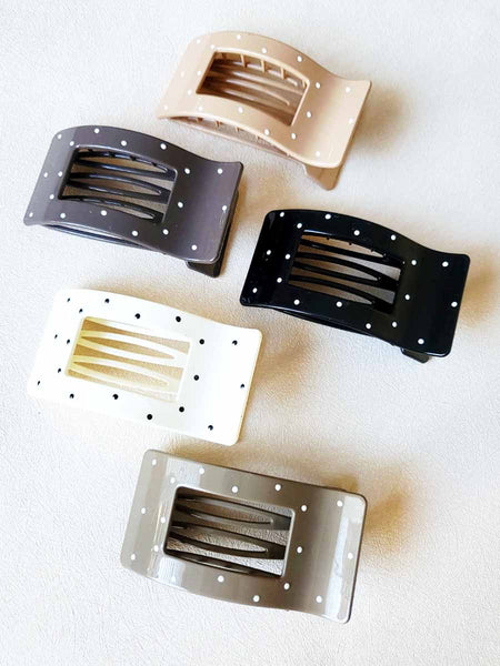Polka Dot Flat Hair Claw