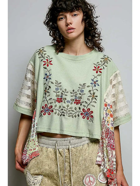 Aurora Embroidered Floral Boho Top