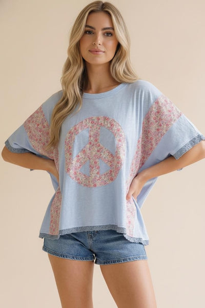 Ivy Ice Blue Peace Top
