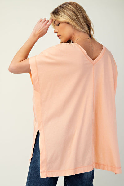 Peach Floral Peace Lace Top