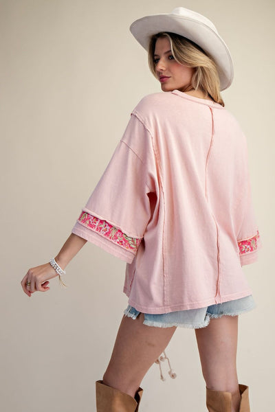 Light Pink Heart Patch Top
