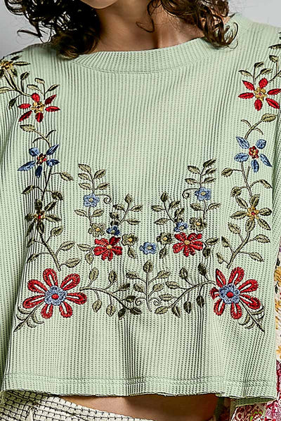 Aurora Embroidered Floral Boho Top